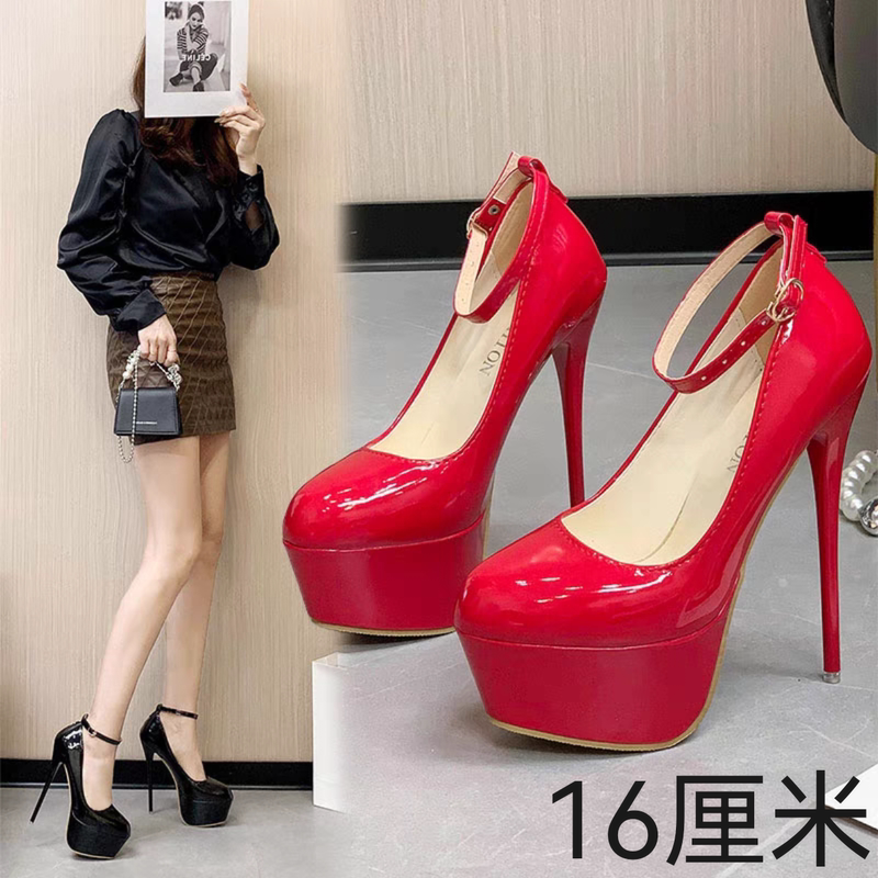 Size 35-48, Large Size, Sky-High 16cm High Heels, Sexy Stiletto Heels, Waterproof Platform, Shallow Mouth, Fashionable, Non-Slip