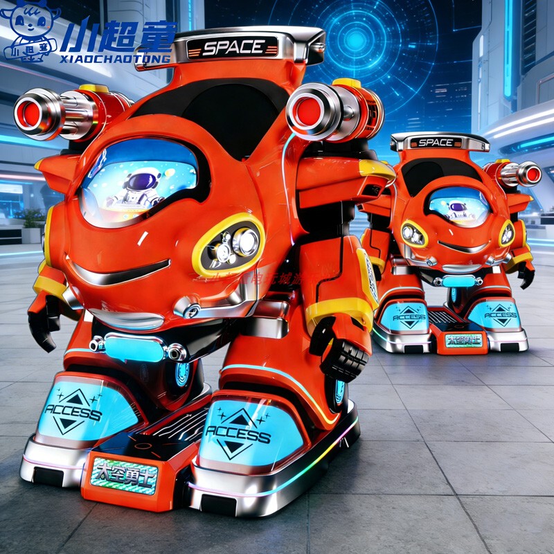 Space Warrior Square Walking Amusement Robot Commercial Park Shopping Mall Parent-Child Amusement Vehicle Night Market Mecha Warrior