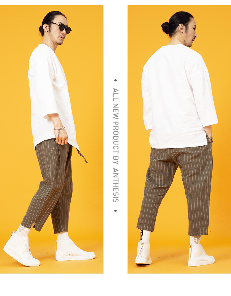 Sau khi đặt hàng vải lanh chín quần nam quần harem rộng quốc gió nam quần mùa thu 9 điểm cotton và quần short lanh nam phong cách Trung Quốc quần áo nam