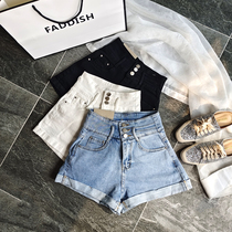 Leg Fine Girl Explicit Curbside A Character Denim Hot Pants South Korea Sexy Elastic Wrap Glutes Glutes LONG XS LONG XS