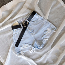 Denim shorts women 2021 new blue and white summer a-shaped loose hot pants tide ins summer Thin Thin tide