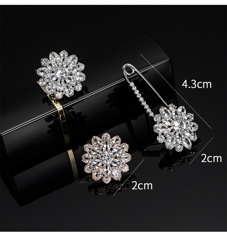 Thời trang hàn quốc zircon mini brooch trâm cardigan áo len coat neckline pin khóa quần áo với phụ kiện phụ nữ