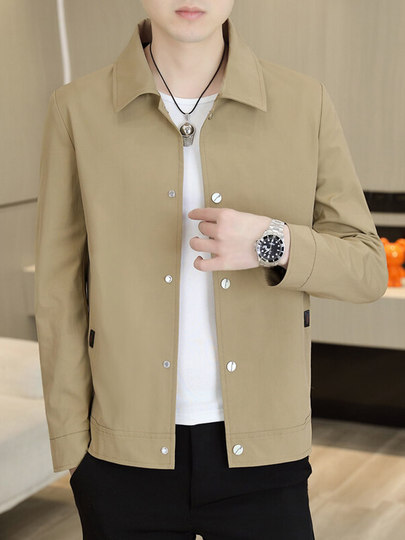 BOLDBABE Jacke 2025 Frühling und Herbst Neue männer Einfarbig Jacke Jugend Mode Casual Alle-spiel Tops Männer