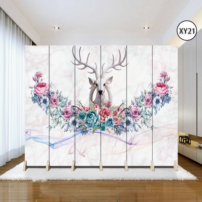 Euroscreen partition Living Room Decorative Wall Modern Minimalist Mobile Folding Bedroom bifacial cloth Art room Small family Type