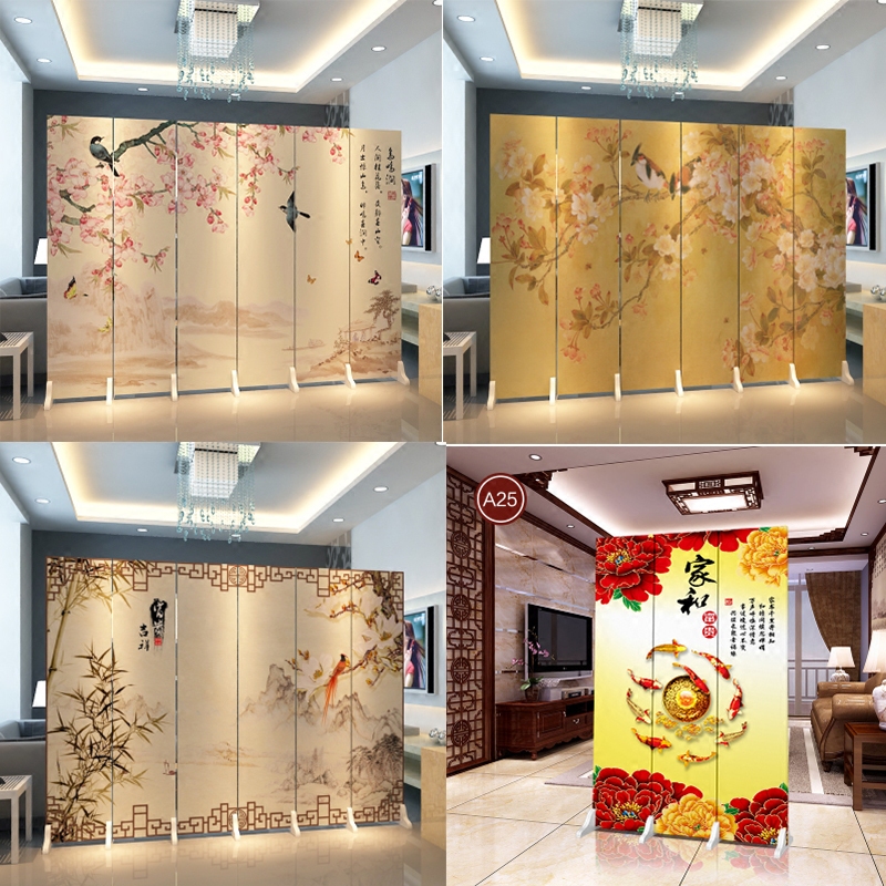 Exclusive custom-made screen partition fashion simple modern bedroom office mobile folding fabric folding screen