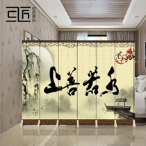 Retro Chinese style screen partition fashion bedroom solid wood folding screen living room entrance folding simple modern mobile barrier