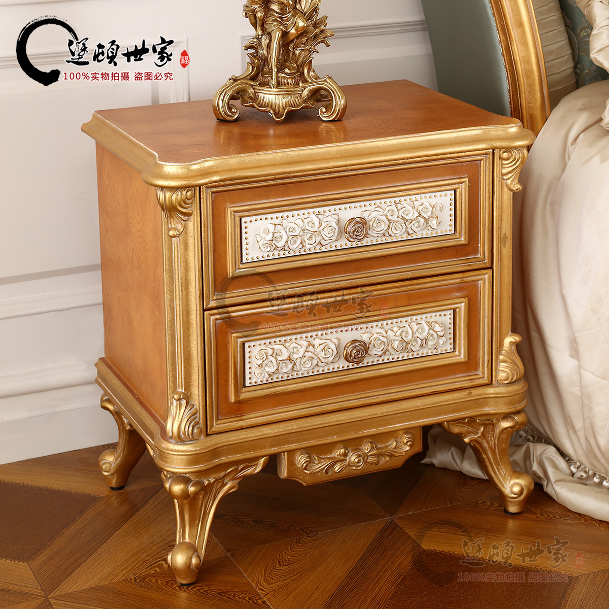 French court solid wood mould tables Italian luxury sideboard European-style storage cabinet high-end villa bedroom furniture