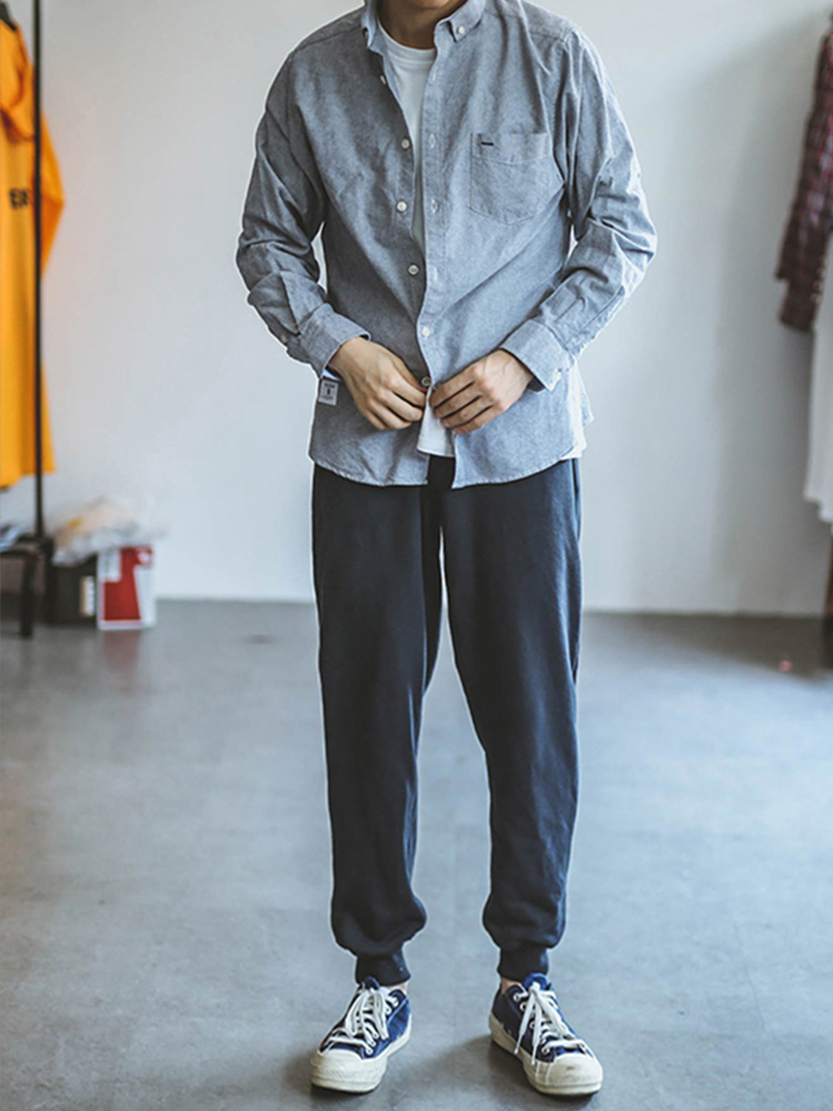 Hey Ma Qizuo original Japanese beam foot sweatpants, trousers, loose Harlan, small feet pants and velvet casual pants men tide