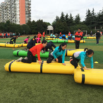 Fun Games props inflatable team building in the same boat to help soft bamboo raft bridge cross river expansion activity equipment game