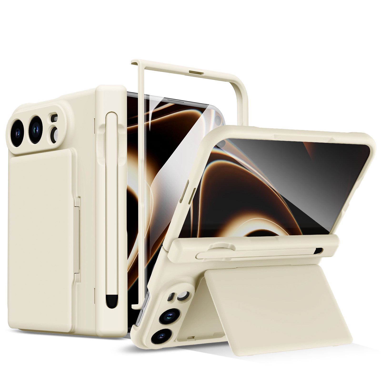 Style 6 — Card Holder Pen Slot Stand Hinge iPhone Case