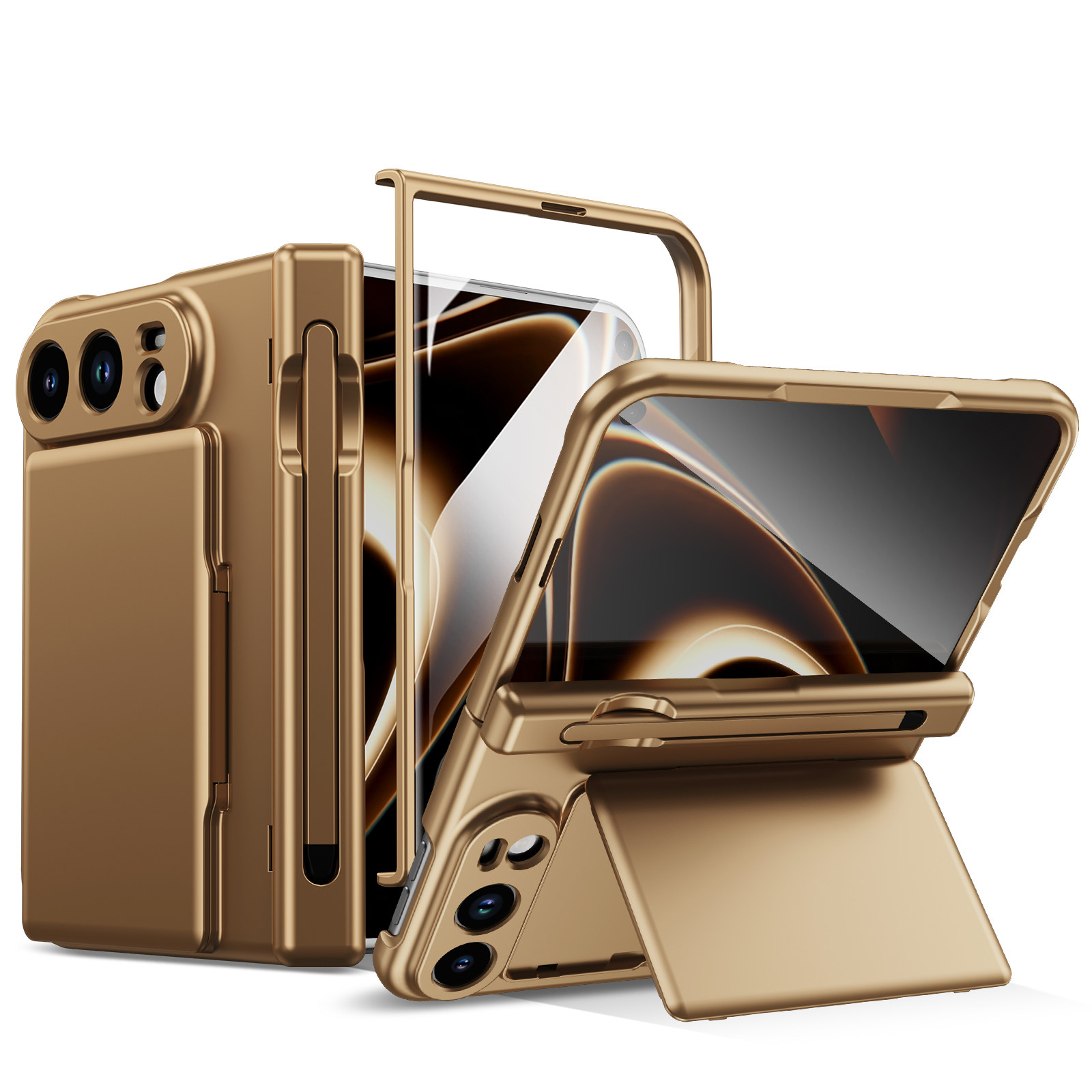 Style 3 — Card Holder Pen Slot Stand Hinge iPhone Case
