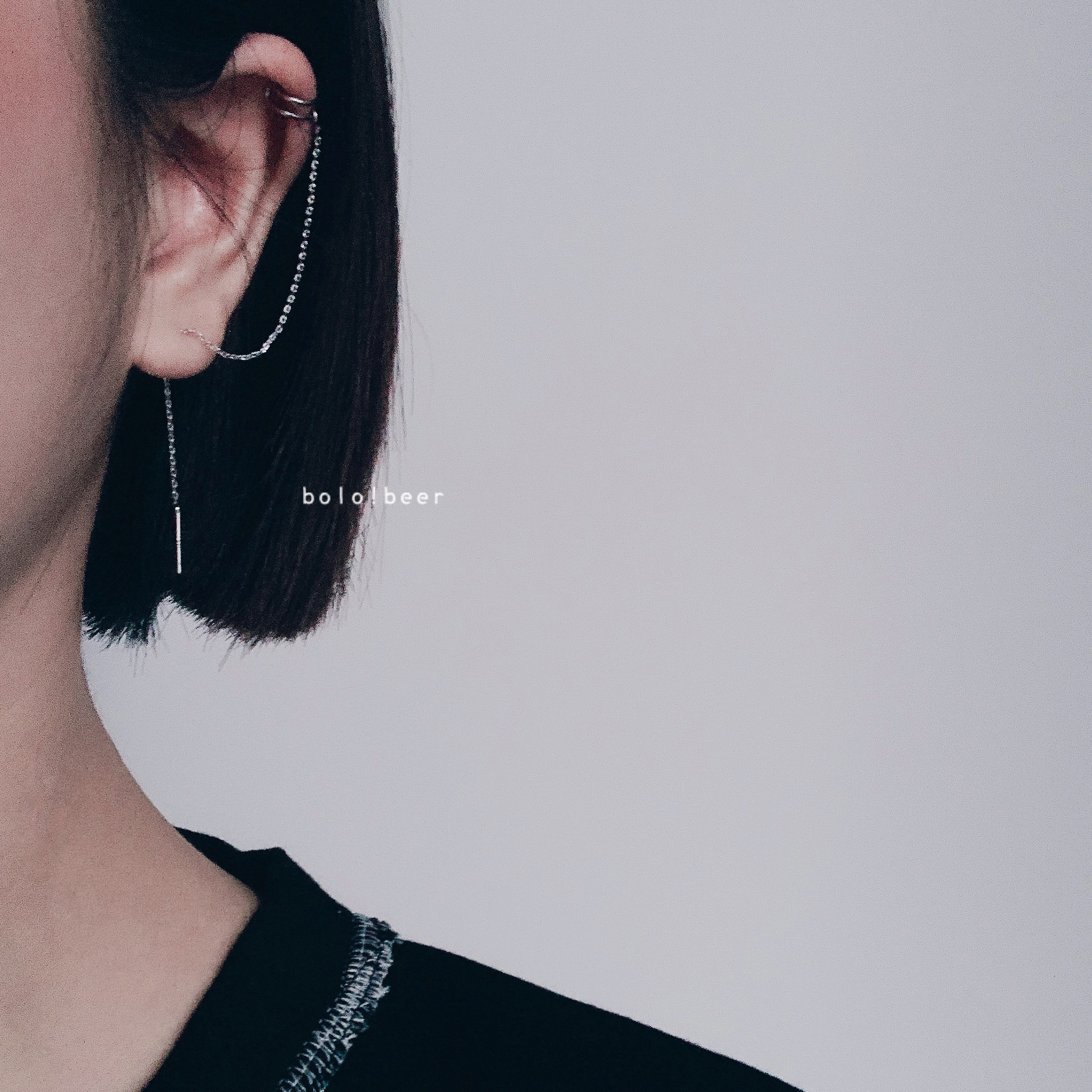 Punk Wind Neutral Cool Handsome Integrated Polar Chic Brief Chain Ear Pin Temperament Lukewarm Ear Necklace Single