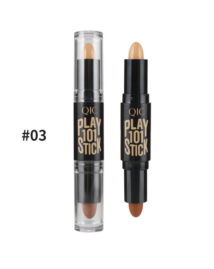 Mỹ phẩm Trang điểm QIC Double Head Highlight Shadow Pen Repair Cap Sticker Làm sáng bóng mặt sửa chữa Cap phấn highlight tạo khối