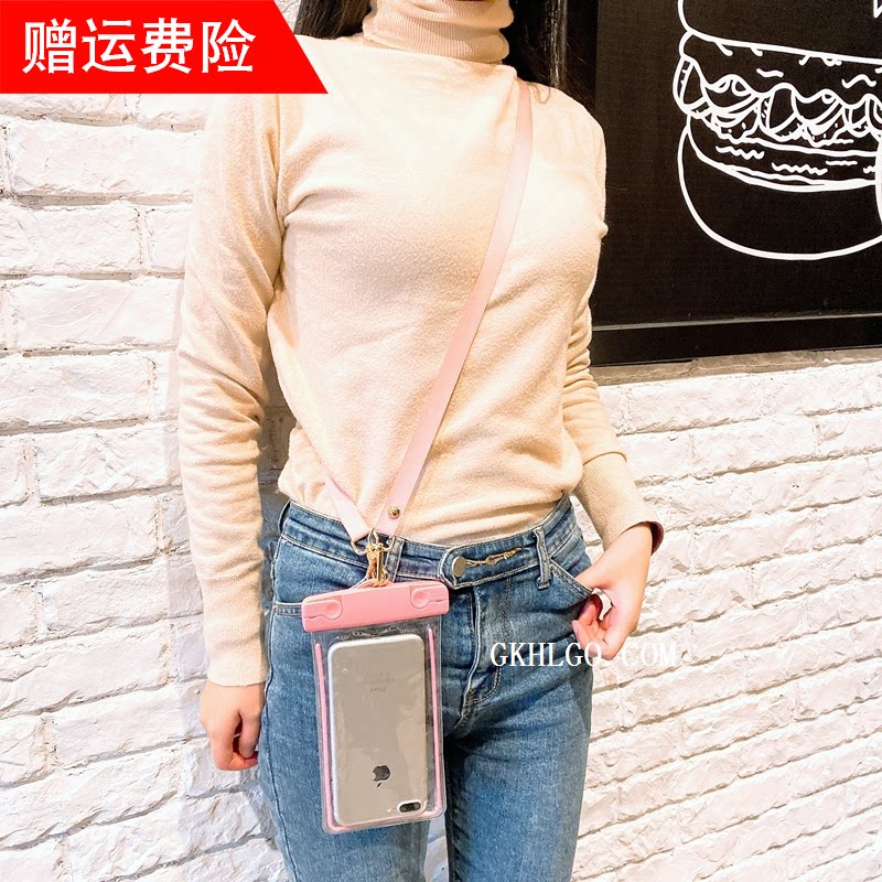 Suitable for Apple Huawei oppo transparent mobile phone waterproof bag touch screen versatile diagonal satchel diving water jacket spa swimming