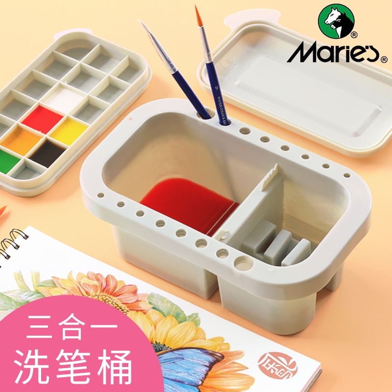 Marley wash pen bucket pen with palette painting palette wash pen holder rinse pen set art rinse pen holder