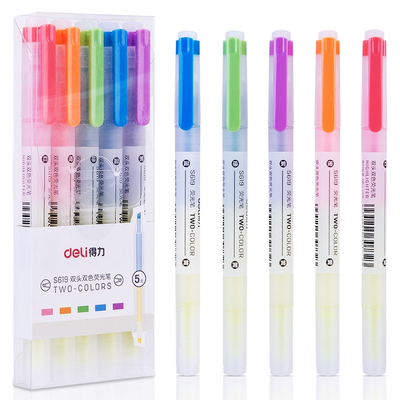 Able S619 Single Head 5 Loaded Fluorescent Pen Primary School Students Notes Graffiti Painting Brief Cornetto Color Mark