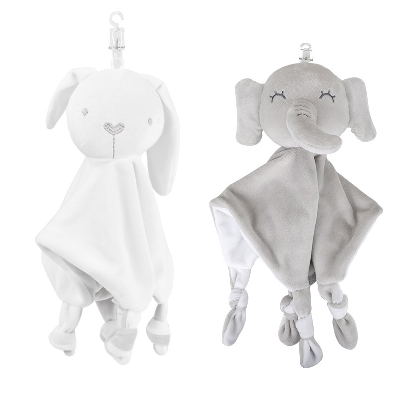 Newborn baby label soothing towel sleep with baby doll plush can chew hand rattle puzzle 0-1 year old toys