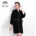 Mansfield Spring and Autumn Silk Home Service Silk Silk Women Women French Romance Simple Silk Silk Silk Night - Night Robe đồ ngủ hình thú Night Robe