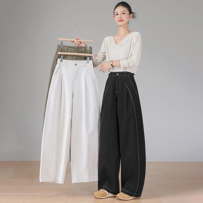 Tbb Jeans Washed Cotton Casual Pants for Women, Autumn Thickened Jeans, Versatile Slimming Pure Cotton Wide-Leg Pants Tbb Jeans Washed Cotton Casual Pants for Women, Autumn Thickened Jeans, Versatile Slimming Pure Cotton Wide-Leg Pants