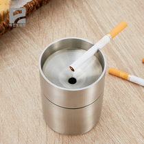 304 stainless steel ashtray thickening and windproof car stainless steel ashtray creative living room office