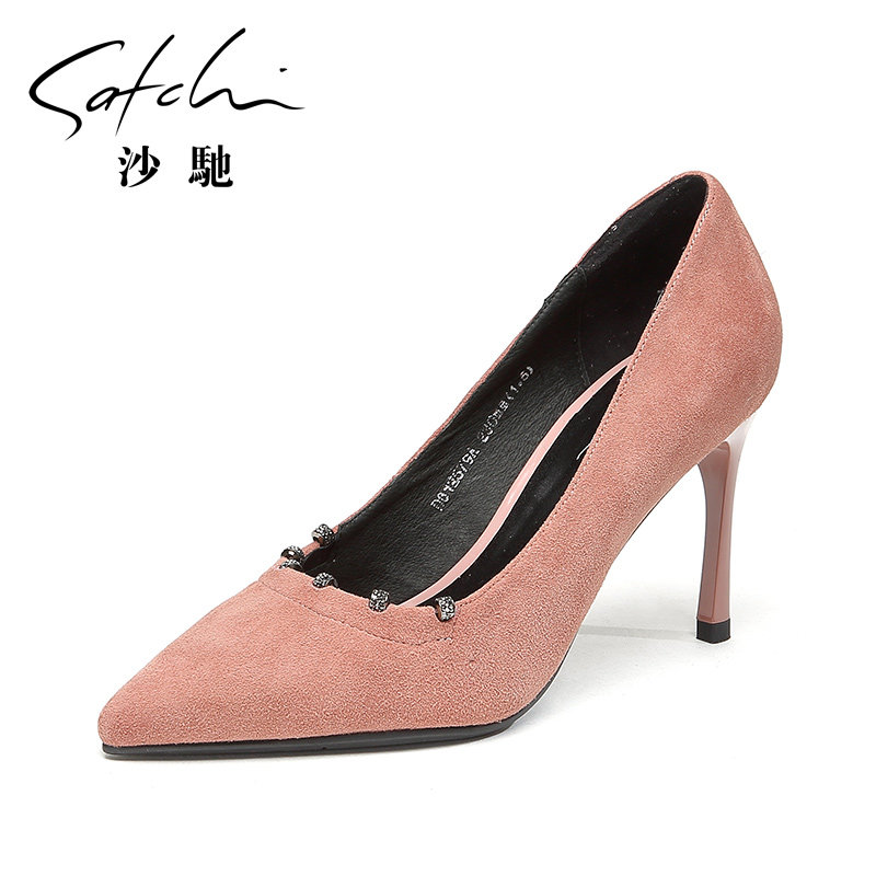 satchi 沙驰 格丽特面 尖头高跟鞋 单鞋 双重优惠折后¥374.05包邮 2款4色可选
