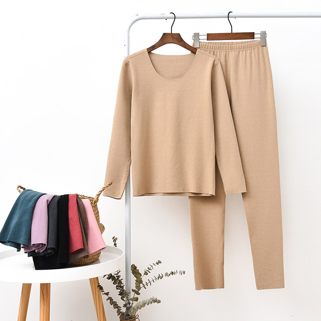 Seamless long-sleeved autumn and winter thermal underwear with velvet and thickening