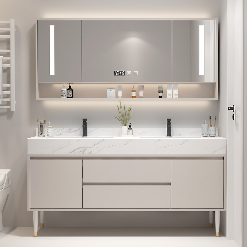 2026 New Model Rock Slab Integrated Bathroom Cabinet Set, Modern Minimalist Bathroom Vanity Sink Washbasin Cabinet 2026 New Model Rock Slab Integrated Bathroom Cabinet Set, Modern Minimalist Bathroom Vanity Sink Washbasin Cabinet