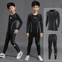 Basket Man Children Fitness Training Uniform Fall Speed Dry Basketball Sports Breathable Inner Hitch Suit Beating Bottom Long Sleeve Dress