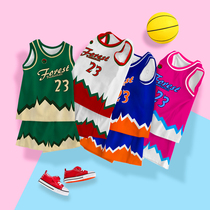 Childrens basketball clothes suit customised boysgirls young childrens competition performance training teams to wear printed word vest jerseys