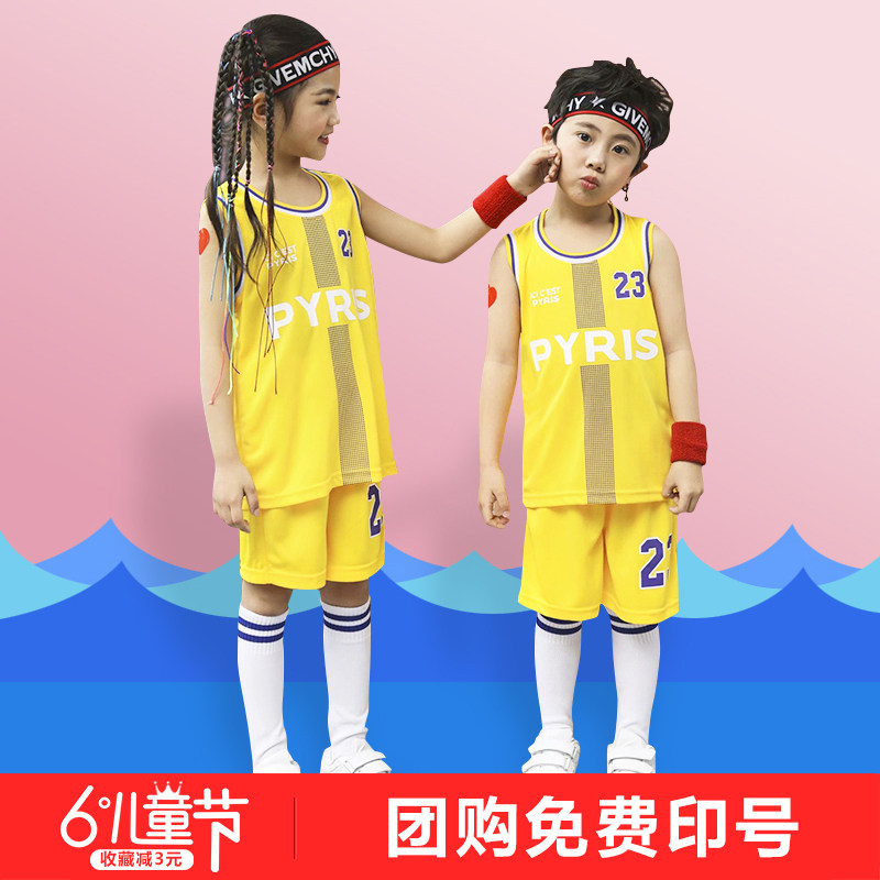 Children's basketball clothes suit men's custom girls nursery school ball clothes primary and middle school students Summer training camp jersey print number