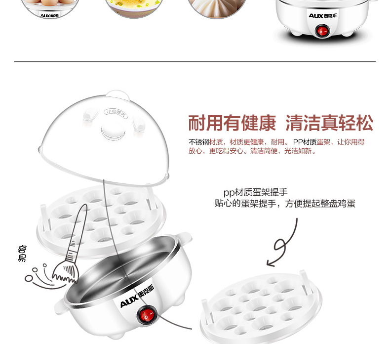 ca nau mi Máy đánh trứng trứng hấp hộ gia đình mini đôi tự động tắt trứng hấp nhỏ 羹 tạo tác 1 người 2 nồi hấp bằng điện