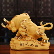  Year of the ox zodiac ornaments Lucky cow Living room office TV cabinet Home decoration Resin craft gifts