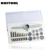 High-speed steel mini tap gear set 1-2 5mm miniature wire tapping gear twisting hand combination tool 31 sets