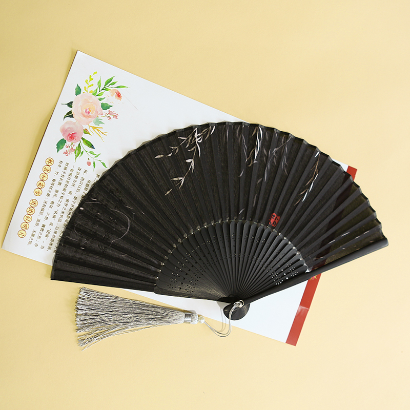 Fan Children Ancient Fan Folding Fan Female Style Ancient Wind Small Fan In country Wind Potable Flow Suhan Clothes Fan Portable Ancient Dress Fan