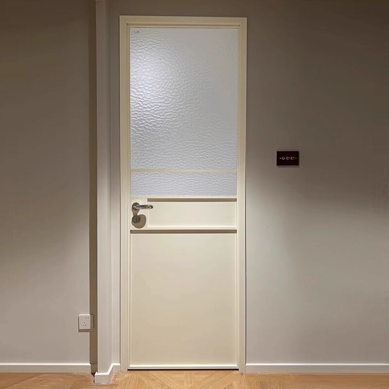 Korean-Style Cream Minimalist All-Aluminum Bathroom Door French Retro Glass Swing Door Toilet Washroom Sliding Door Korean-Style Cream Minimalist All-Aluminum Bathroom Door French Retro Glass Swing Door Toilet Washroom Sliding Door