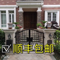 Solar Column Head Lamp Outdoor Wall Gates Columns Yard Wall Lamp New Countryside Waterproof Eu Style Garden Villa Courtyard Lamp