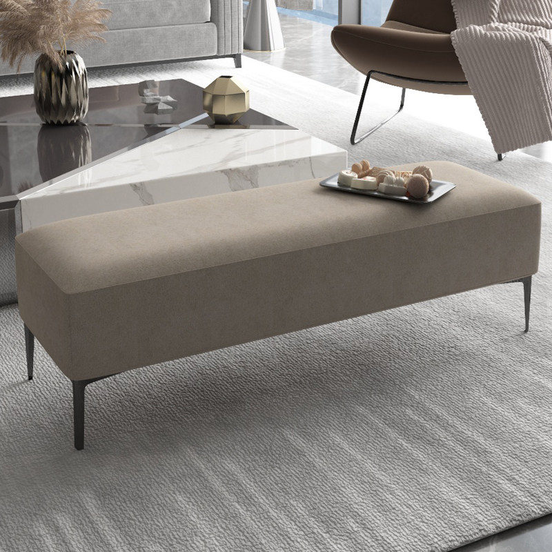 Multifunctional shoe changing stool fashion simple sofa stool no-wash technology cloth light luxury household tail stool rectangular soft bag