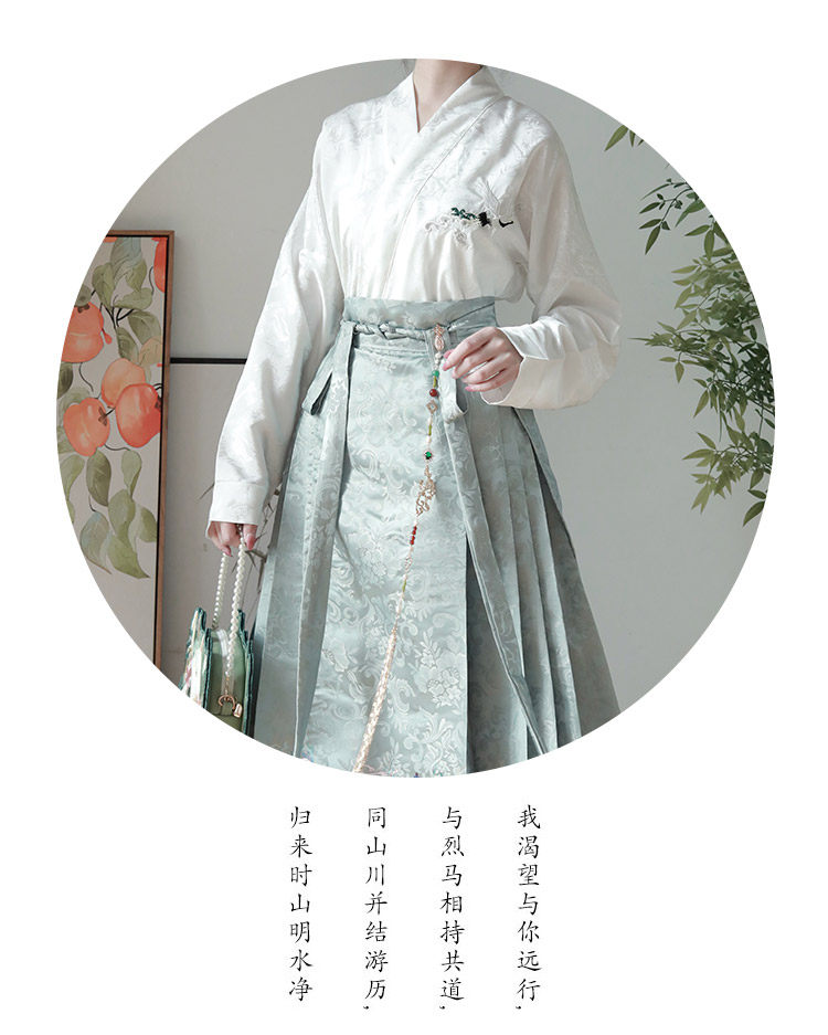 Китайцы одежда наборы 云若欣雨原创明制汉服[山亭]改良飞机袖新中式马面裙女日常套装