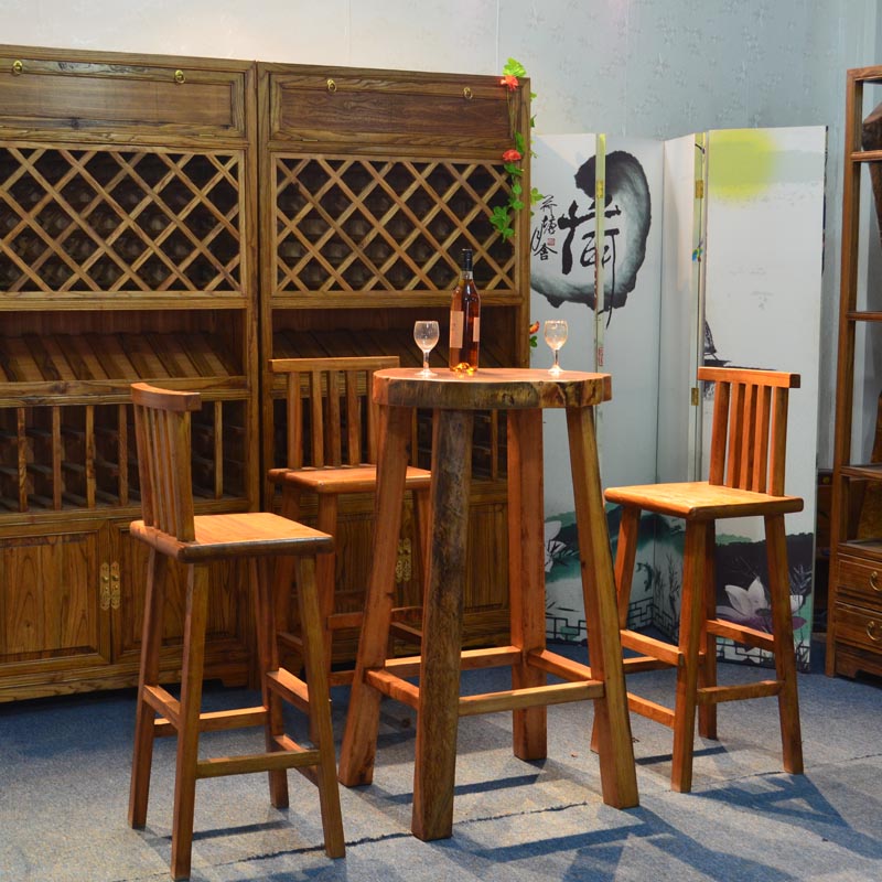 Solid Wood Bar Table Table And Chairs American Bar Table Living Room Cubicle Bar Table Solid Wood Bar Table and chairs Composition ZXR110