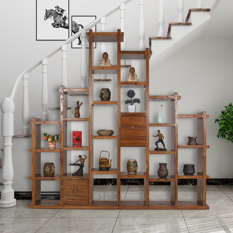 Log Bookshelves Solid Wood Show Shelves Bookshelves Shelf Shelves Shelves Original Eco-Manufacturer Direct-Taobao