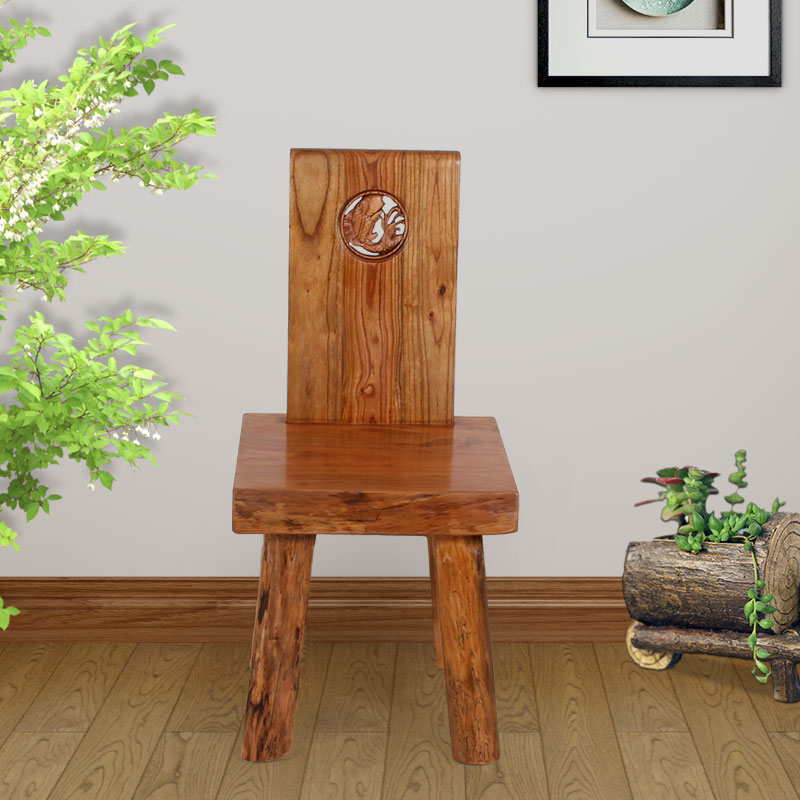 Log Furniture Innate wood leaning back chair Chair Original Eco full solid wood dining chair Computer chair Tea Table Accessories chair Dining Chair