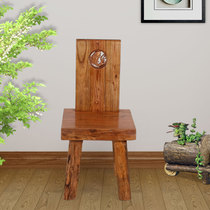 Log furniture Camphor wood backrest chair Master chair Original ecological full solid wood dining chair Computer chair Coffee table with chair Carved dragon chair