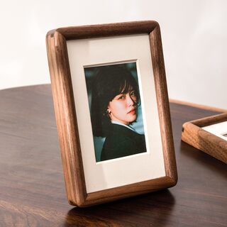 Creative Rounded Black Walnut Photo Frame Stand 6 Inches 7inch 8inch Couple's Bedroom Decoration, Photo Printing into Picture Frame