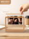 Solid Wood Double-Sided Transparent Photo Frame Empty Frame Display Stand 6 7 8inch Engraving DIY Polaroid Photo Frame Desktop Ornament