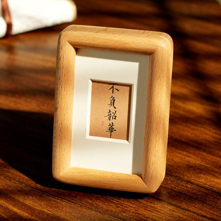 Solid Wood Mini Photo Frame Display Stand 3inch Small Card Display Stand Photo Printing Creative Polaroid DIY Calligraphy Desktop Decoration