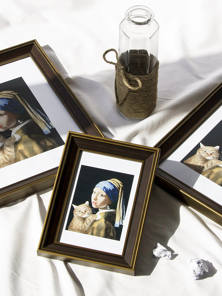 Photo frame setting table hanging wall retro 7 inch 8 10 12 16 inch 8K creative American frame A4 wedding photo frame