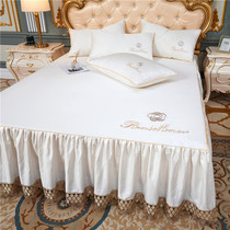 Full cotton embroidered bed dress 60 long suede cotton single products Single double bed cover available when bed sheet hollowed lace bedcover 1 8