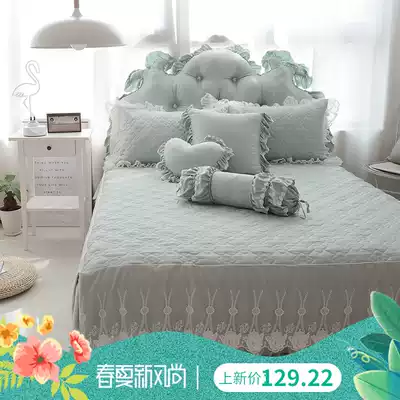 Modal fiber cotton bed skirt mat solid color princess style lace lace bed cover 1 51 8m soft mat