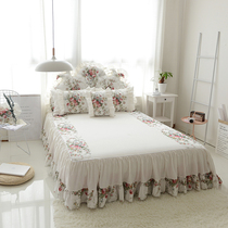 Full cotton collage bed Bedcover Lotus Leaf lace single piece 1 51 8 m Double protection bed jacket pure cotton optional four pieces