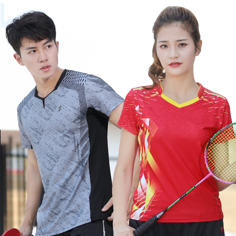New badminton suit men and women short sleeves Summer speed dry tennis Tennis Clothing Volleyball Clothing for the top of the game